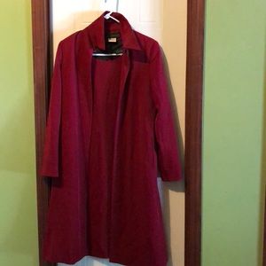 A red dress that comes with a matching red coat